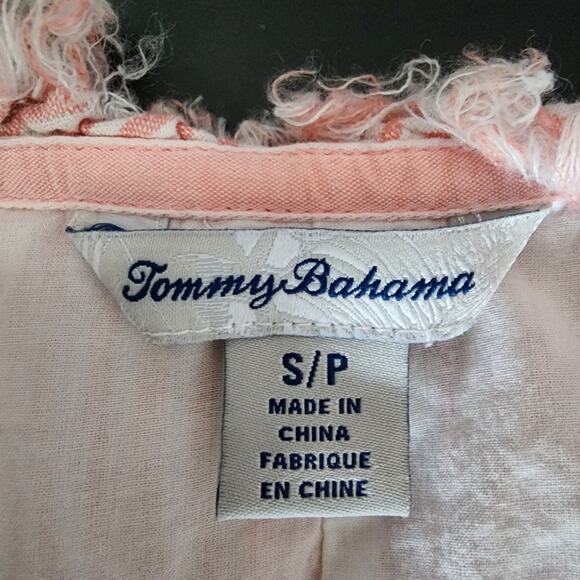 Tommy Bahama Mini Cabana Pink Striped Linen Fringe Shift Dress | Women's S/P - Picture 13 of 15
